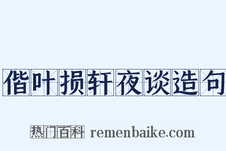 偕叶损轩夜谈造句是什么意思的图片